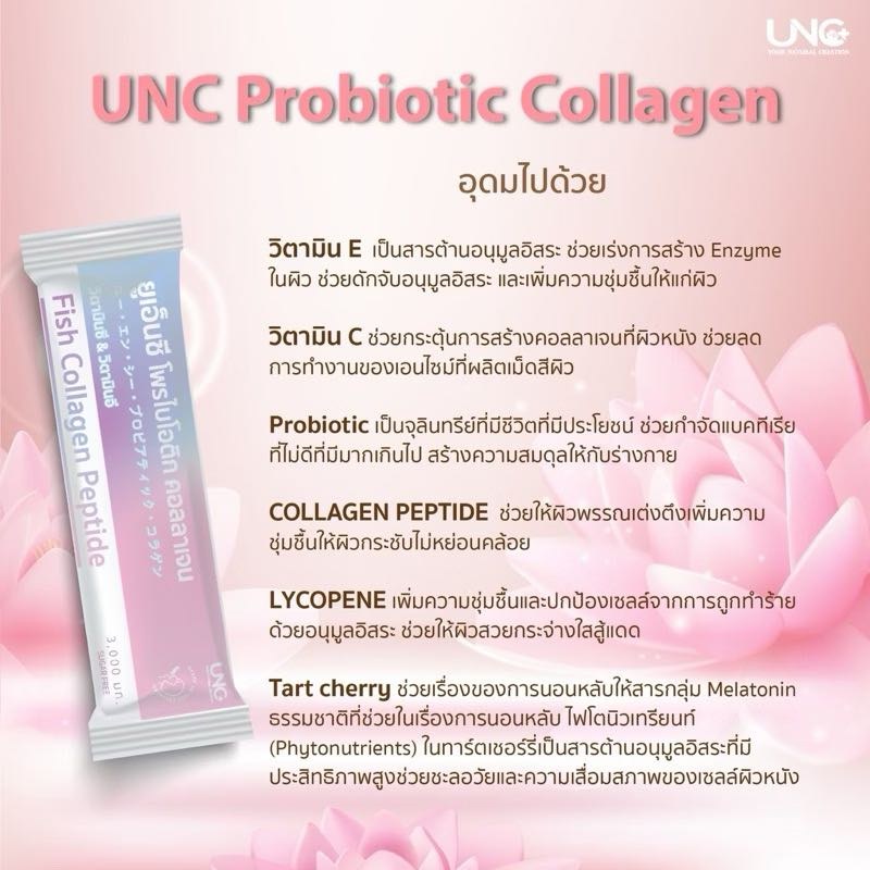 UNC Probiotic Collagen ส่วนประกอบสำคัญ